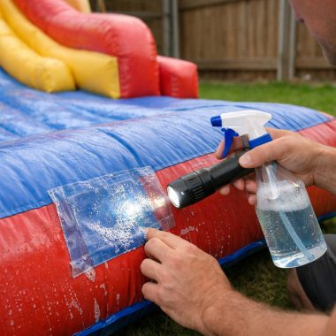 Cum testez etanșeitatea după o intervenție de reparație la un topogan gonflabil?